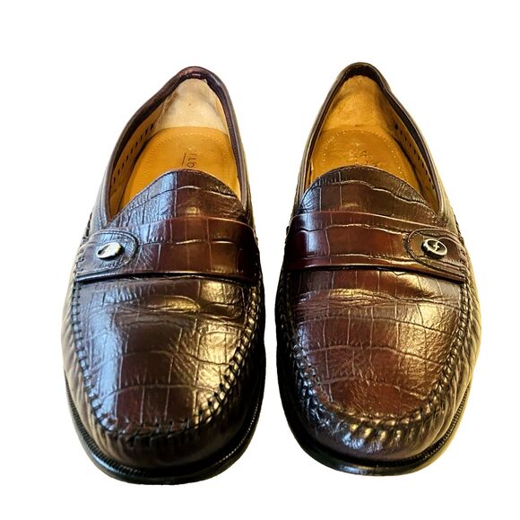Florsheim Shoes Crocodile Loafer Parma Benchmade 18571 Burgundy 10.5 EEE Men Y2K main image 15